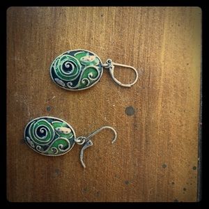 Vintage metal and lacquer earrings.